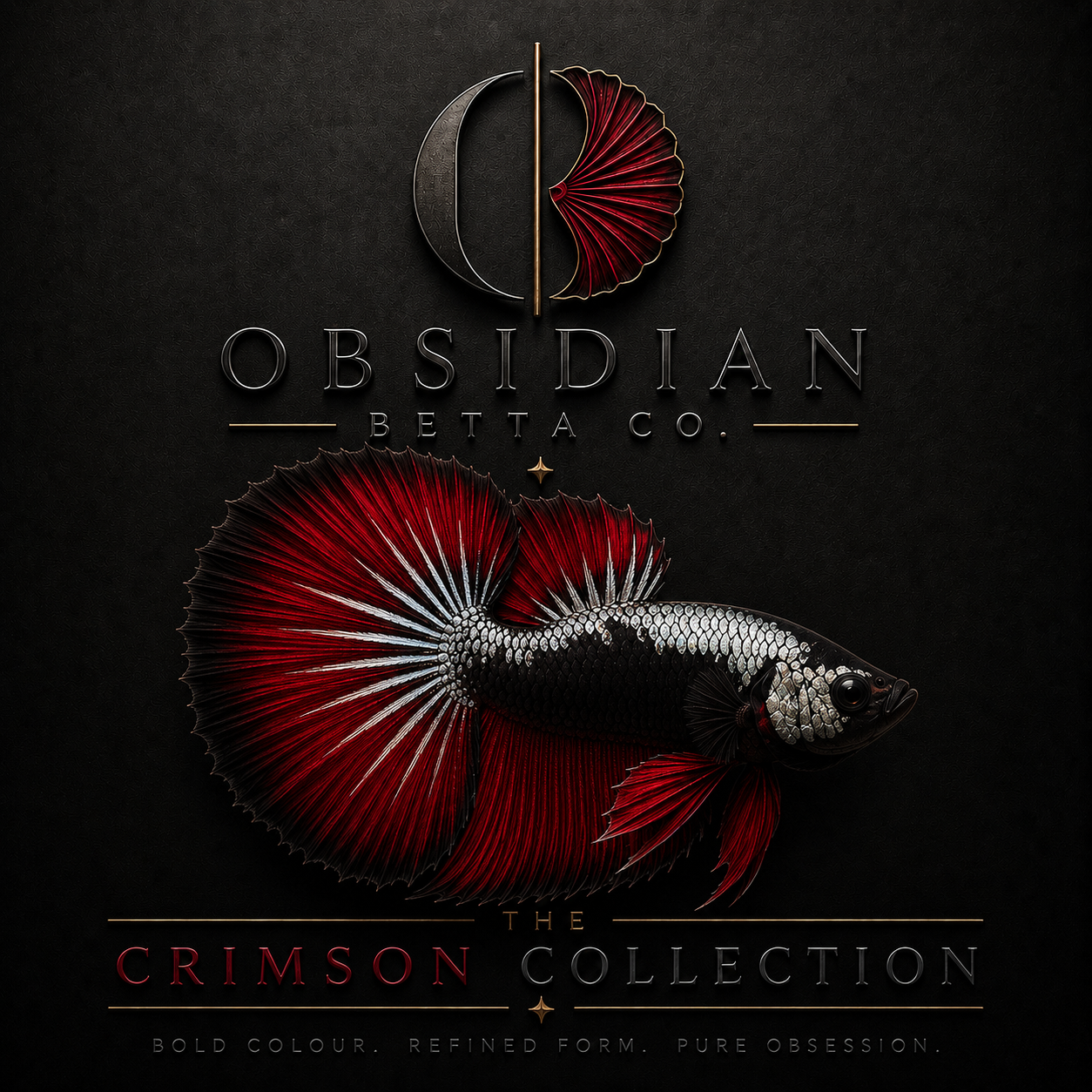 Obsidian Crimson | Red Samurai, Premium Red & Blood Red Betta Fish UK