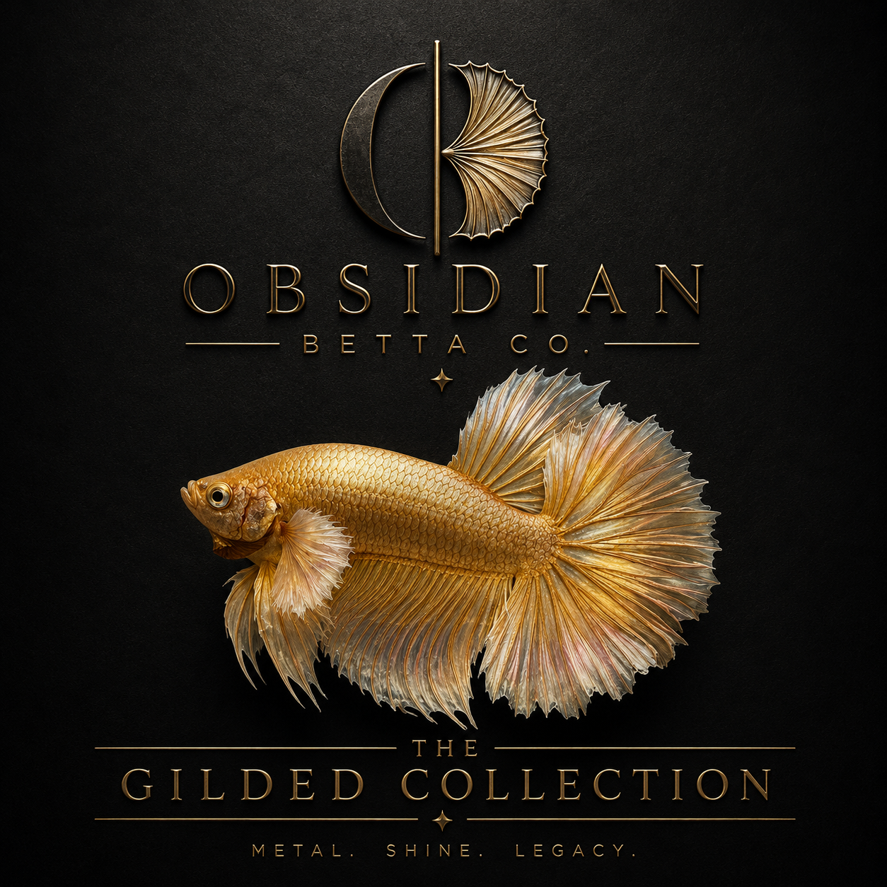 Obsidian Gilded | Gold Dumbo, Metallic & Yellow Betta Fish UK